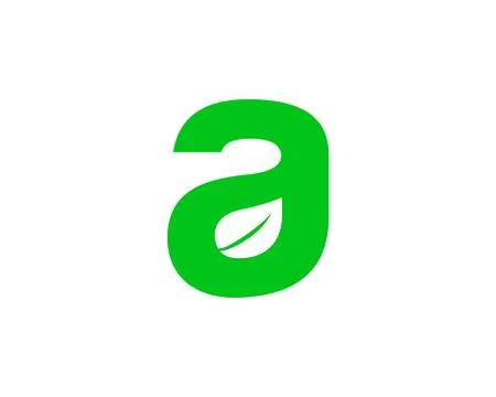 Initial Letter A With Leaf Logo Stock Illustration