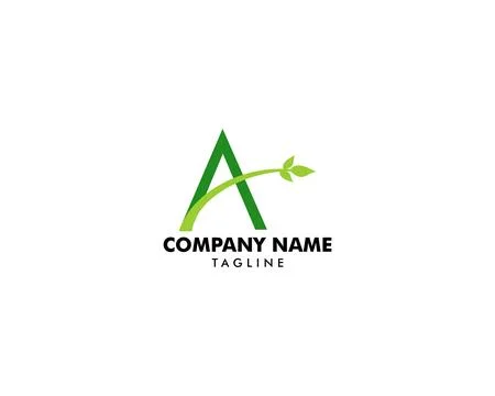 Initial Letter A With Leaf Logo Stock Illustration