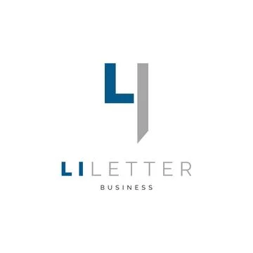 Initial Letter LI or Number 4 Icon Logo Design Template Stock Illustration