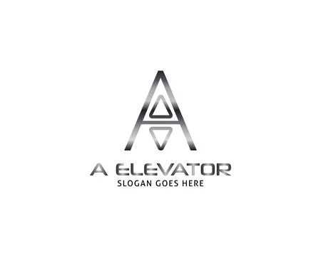 Initial Letter A Lift or Elevator Logo Vector Template Stock Illustration