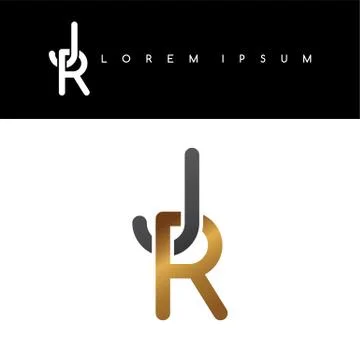 Initial letter linked circle uppercase logo gold black background 스톡 일러스트