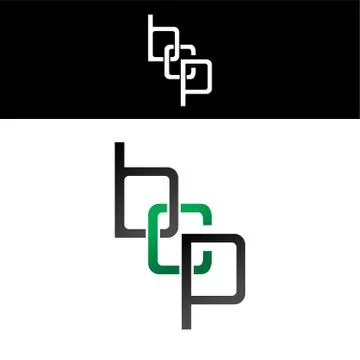 Initial letter linked overlapped uppercase logo green black Stock Illustration