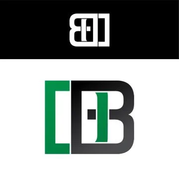 Initial letter linked overlapped uppercase logo green black 스톡 일러스트