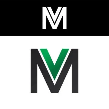 Initial letter linked overlapped uppercase logo green black Stock Illustration