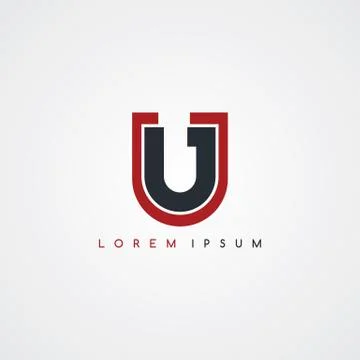 Initial letter linked uppercase logo black red in white background Illustrazione stock