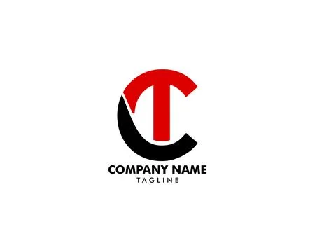 Initial Letter Logo CT Template Vector Design Stock Illustration