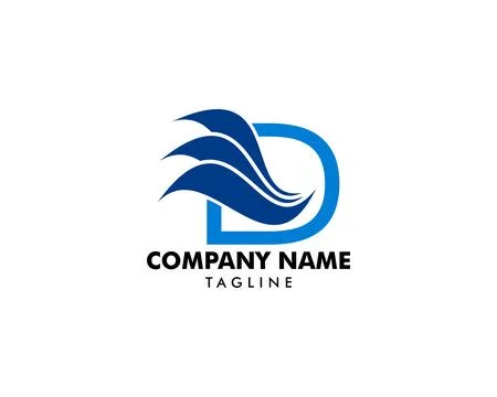 Initial Letter Logo D with wing Template Design Vector Stock Illustration