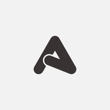 Initial letter A logo design. rounded triangle vector A word Stock Illustration