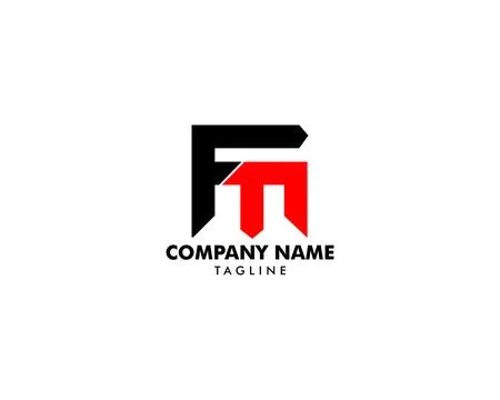 Initial Letter Logo FM Template Vector Design Stock Illustration