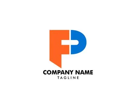 Initial Letter Logo FP Template Vector Design Stock Illustration