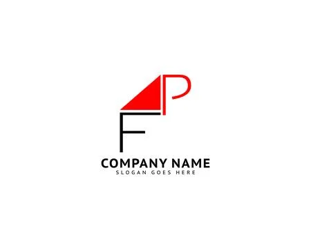Initial Letter Logo FP Template Vector Design Stock Illustration