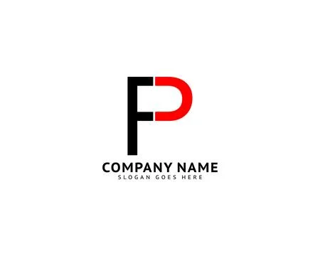 Initial Letter Logo FP Template Vector Design Stock Illustration