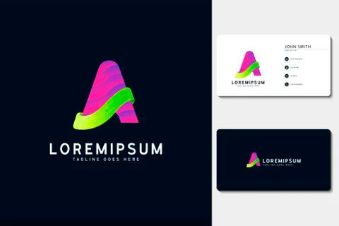 Initial A Letter A logo. illustration of Initial A with gradient style Illustration