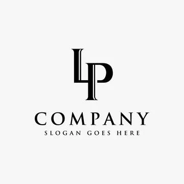 Initial letter logo L and P, LP monogram logo icon on white background Stock Illustration