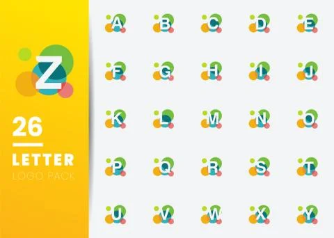 Initial Letter logo with the letter negative space in white and and colorful  Stock Illustration