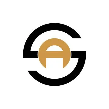 Initial letter AS logo or SA logo vector design template Stock Illustration