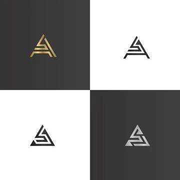 Initial letter AS logo or SA logo vector design template Stock Illustration