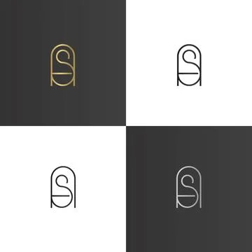 Initial letter AS logo or SA logo vector design template Stock Illustration
