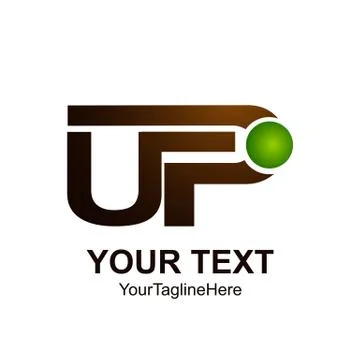 Initial letter UP logo template colored brown green design for business and c Stock Illustration