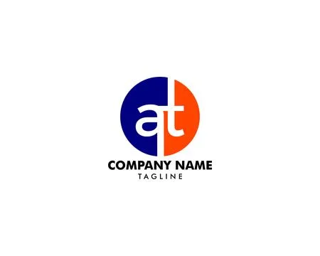 Initial Letter AT Logo Template Design Stock Illustration