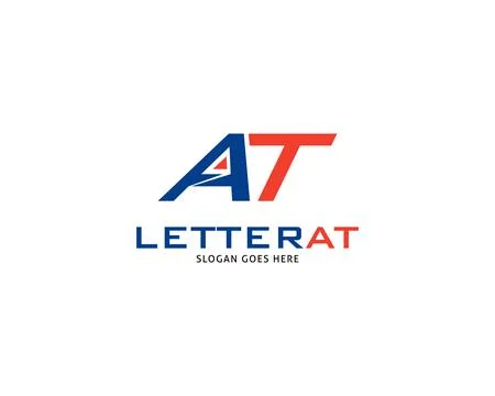 Initial Letter AT Logo Template Design Stock Illustration