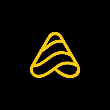 Initial letter A logo vector mono line Illustrazione stock