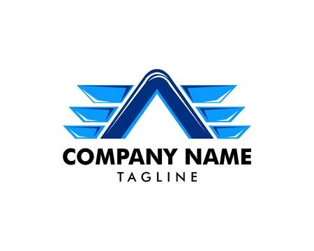 Initial Letter Logo A with wing Template Design Vector Stock Illustration