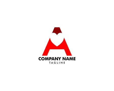 Initial Letter A Love Design Logo Vector Stock Illustration