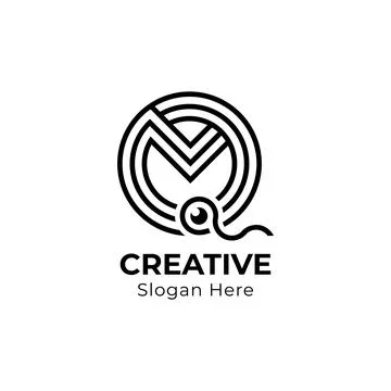 Initial letter M and Q monogram font style. Stock Illustration