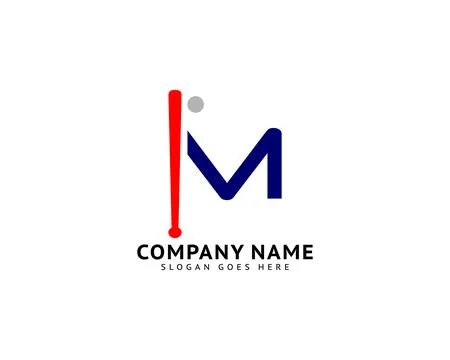 Initial Letter M Baseball Logo Template Vector Design Element Stock-Illustration