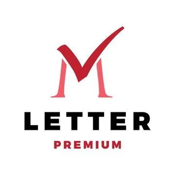 Initial Letter M Check Mark Icon Vector Logo Template Illustration Design Stock Illustration