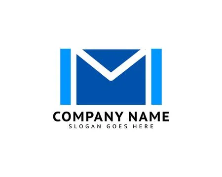 Initial letter m envelope mail design logo vector Stock Illustration