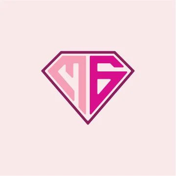 The initial letter of the M G logo is diamond shaped, with a modern minimalis Stock Illustration