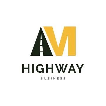 Initial letter M highway icon logo design inspiration Stock Illustration