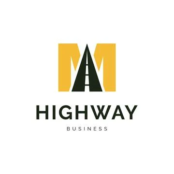 Initial letter M highway icon logo design inspiration Stock Illustration