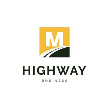 Initial letter M highway icon logo design inspiration Stock Illustration