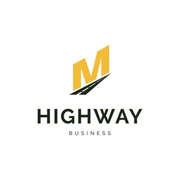 Initial letter M highway icon logo design inspiration Stock Illustration