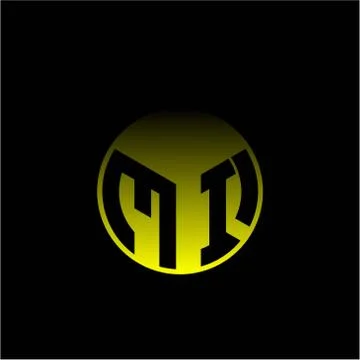 Initial letter M I Modern circle with elegant colored background frame Stock Illustration