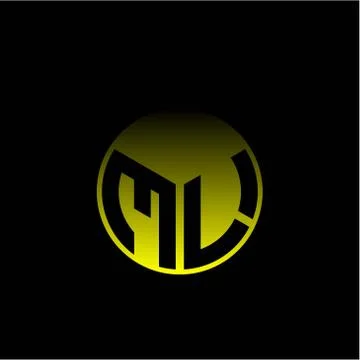 Initial letter M L Modern circle with elegant colored background frame Stock Illustration