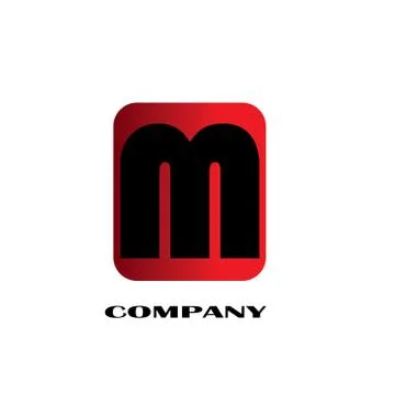 Initial Letter M Linked Design Logo - Vector Stock Illustration