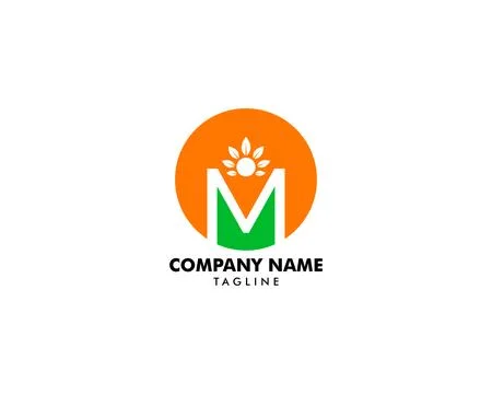 Initial Letter M Logo With People and Leaf Shape, Initial Letter M For Heal.. Stock Illustration