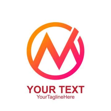 Initial letter M logo template colorful circle design for business and compan Stock Illustration