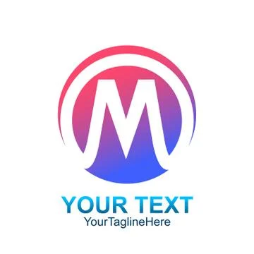 Initial letter M logo template colorful circle design for business and compan Stock Illustration