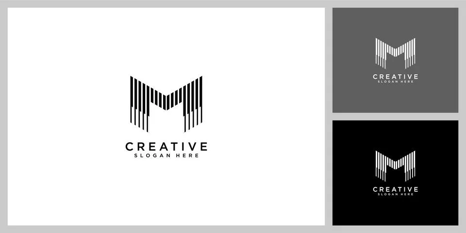 Initial letter m logo vector design Illustrazione stock