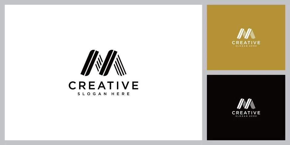 Initial letter m logo vector design Stock Illustration