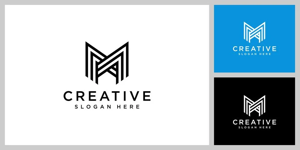 Initial letter m logo vector design Stock Illustration