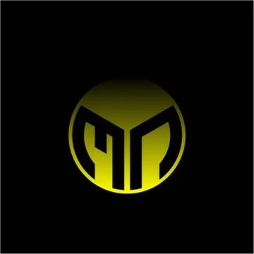 Initial letter M N Modern circle with elegant colored background frame Stockillustratie