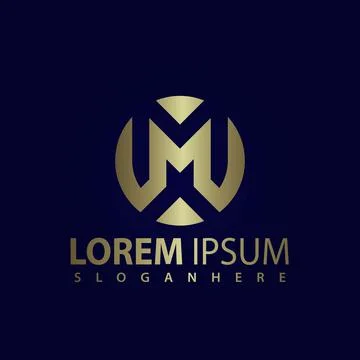 Initial Letter M Negative Space Circle logo design element vector illustratio Illustrazione stock