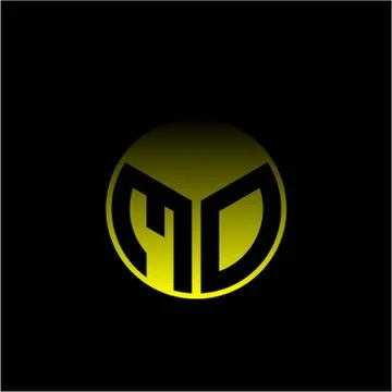 Initial letter M O Modern circle with elegant colored background frame Stockillustratie