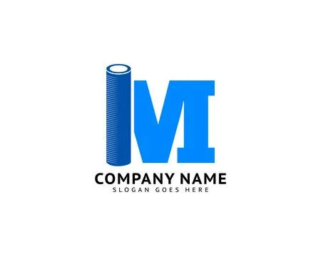 Initial letter M plumbing pipe logo template vector icon illustration design Stock Illustration